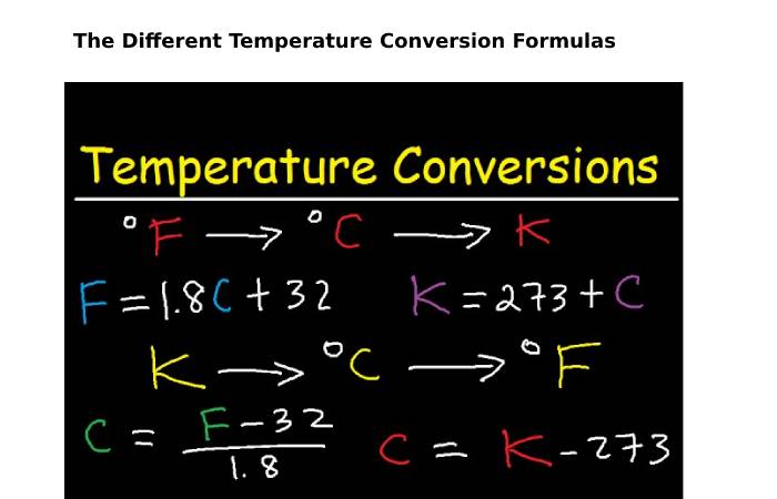 The Different Temperature Conversion Formulas